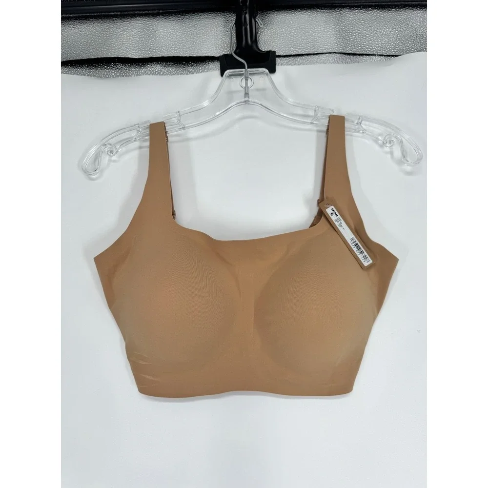 SKIMS Naked Scoop Bralette Bra Womens Size Large DD Ochre Tan Adjustable Straps